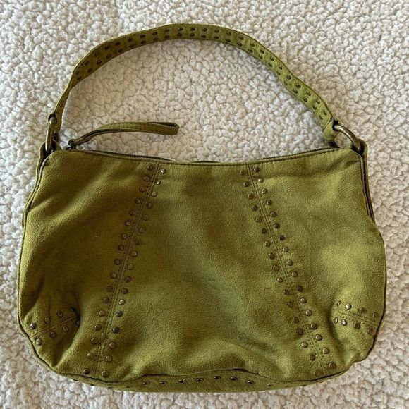 Handbags - 𝅺green Boho-Style Studded Bag with Suede-Like Feel